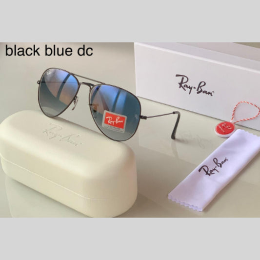 RAY-BAN Blue Shaded & Black ( 3026 ) Aviator Men's Hot Favorite Trendy Sunglasses.