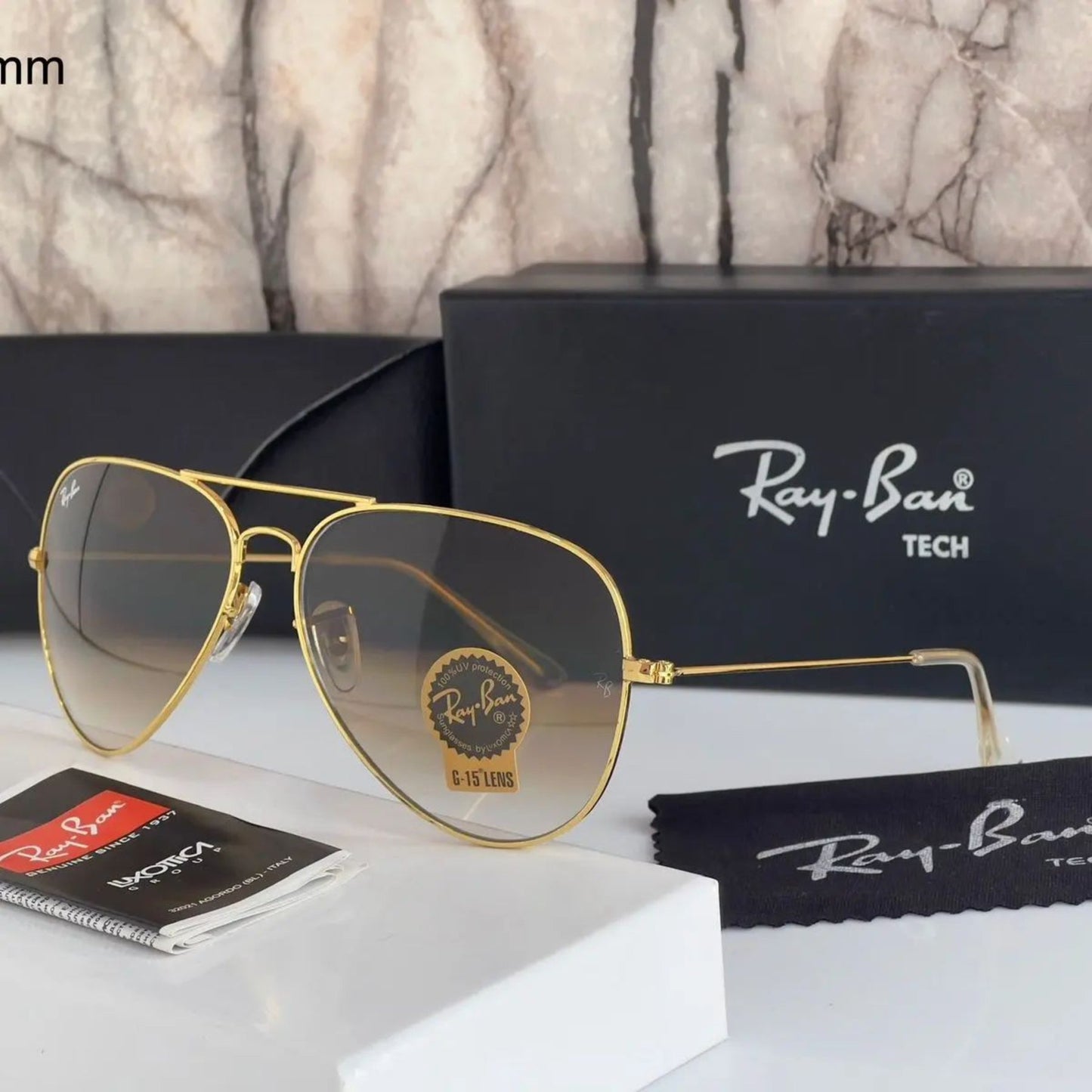 RAY-BAN Brown Shade & Gold 3026 Aviator Hot Favourite Wintage Sunglass For Unisex.