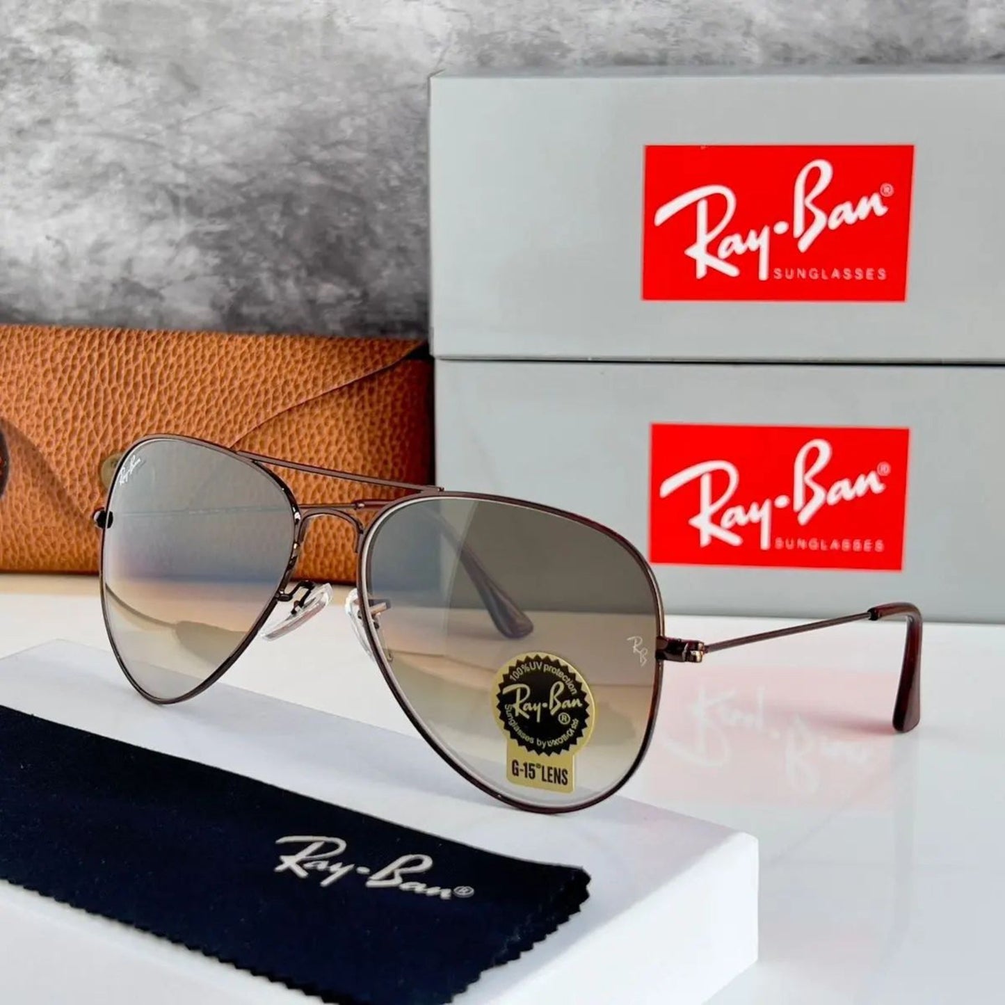 RAY-BAN New Fancy Men's Oval Aviator Silver Metal Frame Trendy Hot Favourite Wintage Sunglass For Unisex.