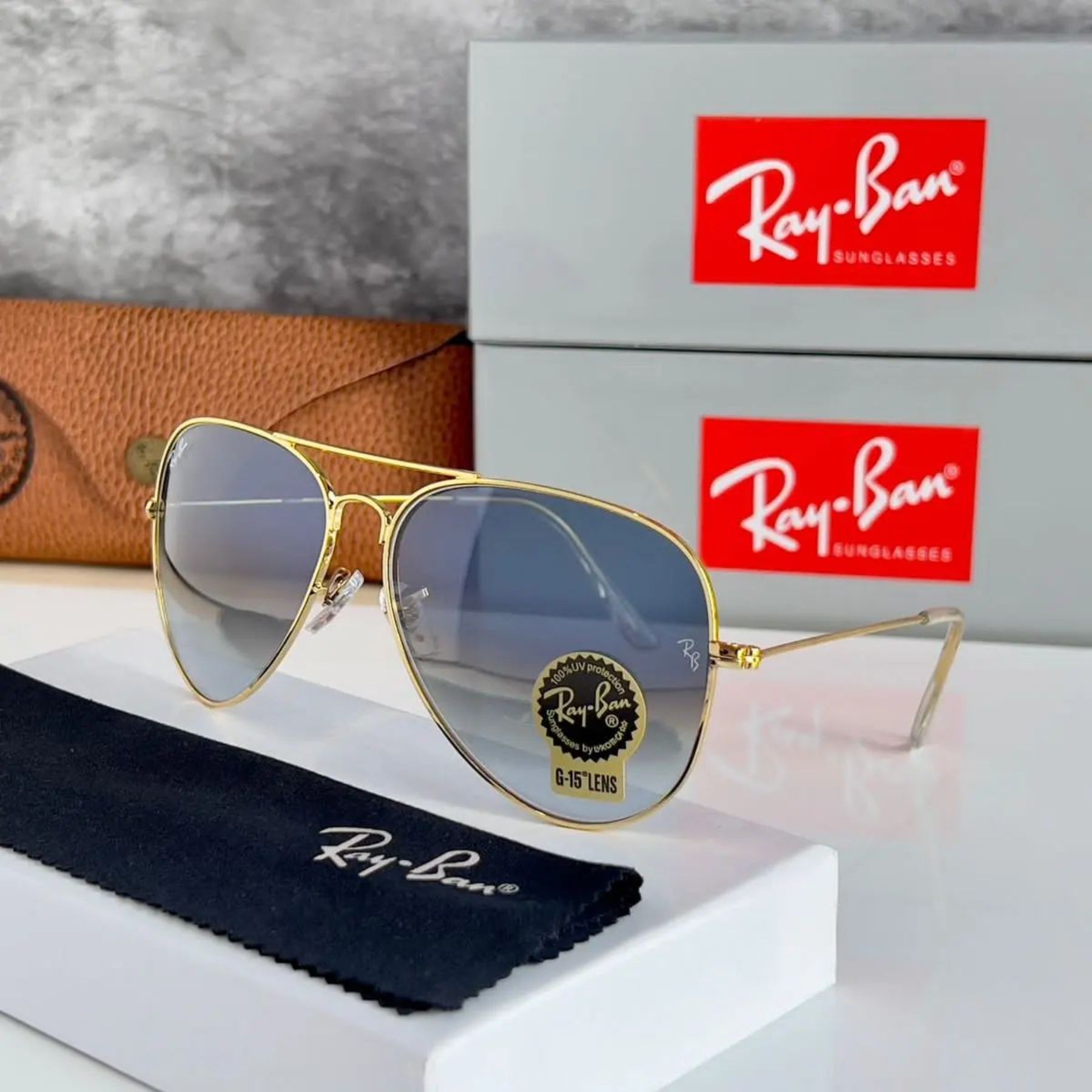 RAY-BAN New Fancy Men's Oval Aviator Silver Metal Frame Trendy Hot Favourite Wintage Sunglass For Unisex.