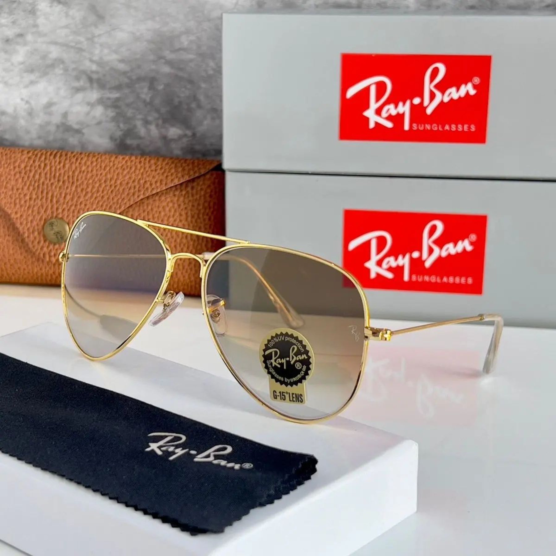 RAY-BAN New Fancy Men's Oval Aviator Silver Metal Frame Trendy Hot Favourite Wintage Sunglass For Unisex.
